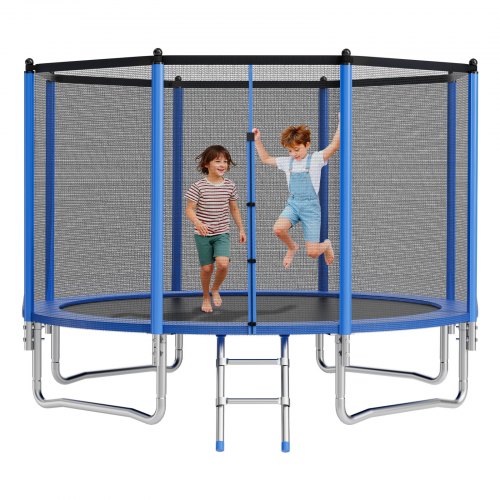 VEVOR Outdoor Trampoline, 12FT Round Recreational Trampoline with Enclosure Net, ASTM Approved, Heavy Duty Trampolines, Max 400 lbs Weight Capacity, A
