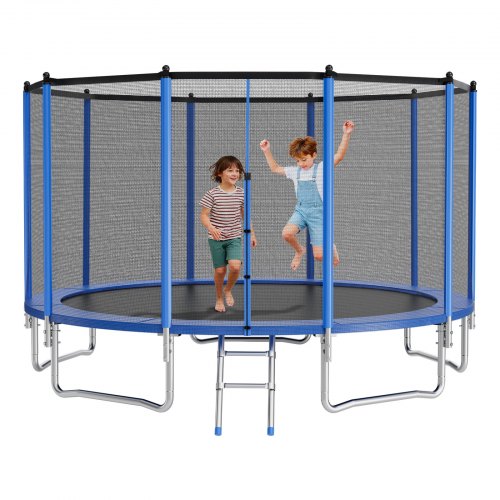 VEVOR Outdoor Trampoline, 15FT Round Recreational Trampoline with Enclosure Net, ASTM Approved, Heavy Duty Trampolines, Max 470 lbs Weight Capacity, A