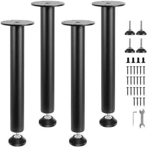 VEVOR 406.4MM Adjustable Desk Legs, Reinforced Steel Office Table Furniture legs Set of 4 for DIY, 1200 lbs Load Capacity Heavy Duty Desk Legs, Quick