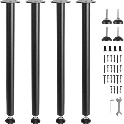 VEVOR 28 Inch Adjustable Desk Legs, Reinforced Steel Office Table Furniture legs Set of 4 for DIY, 1200 lbs Load Capacity Heavy Duty Desk Legs, Quick
