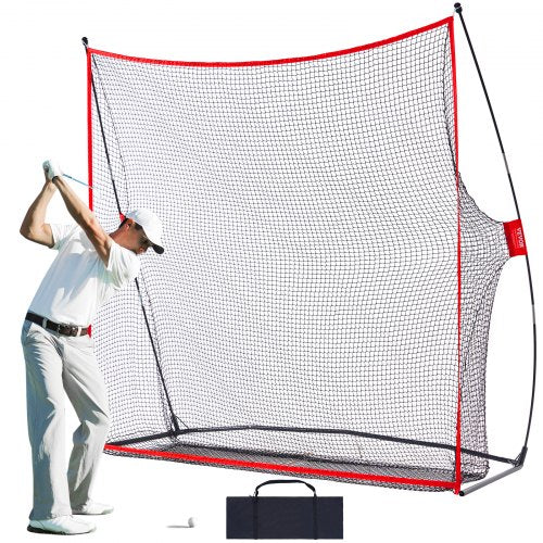 VEVOR Golf Practice Hitting Net, Huge 7.8x7ft Golf Net, Personal Driving Range for Indoor or Outdoor Use, Portable Home Golf Aid Net with Solid Fiberg