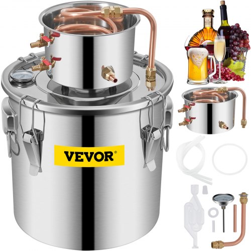 VEVOR 8.5 UK Gal Home Use Moonshine Still Brewing Stainless Steel Distiller Water Wine Alcohol Distilling Equipment
