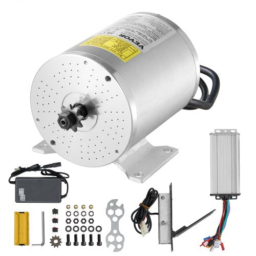 VEVOR 1800W Electric Brushless DC Motor Kit - 48V 4500rpm Motor with Upgraded Speed Controller and Foot Pedal Throttle Kit for Go Karts E-Bike Motorcy