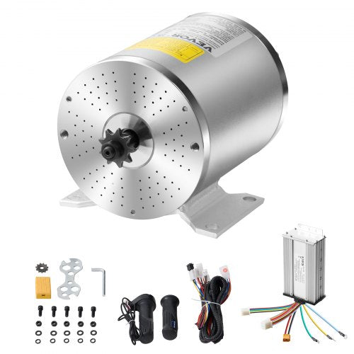 VEVOR 1800W Electric Brushless DC Motor Kit - 48V 4500rpm Motor with Upgraded Speed Controller, Throttle Grip Kit for Go Karts E-Bike Motorcycle Scoot