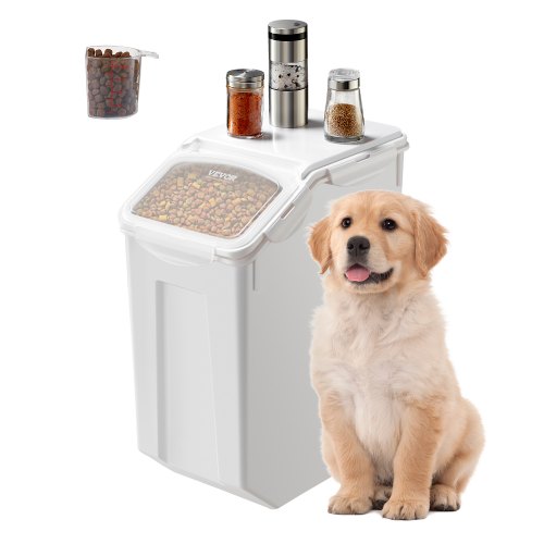 VEVOR Rice Storage Container, 4.5Gallon-20L Capacity Large Dog Food Dispenser Bin, Kitchen Ingredient Grain Cereal Flour Bin, Pet food Containers with