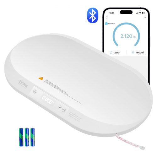 VEVOR Baby Scale, Smart Bluetooth Infant Scale with Measuring Tape, Digital Toddler Scale for Weight and Height Track - with Hold & Tare Function, 5 U