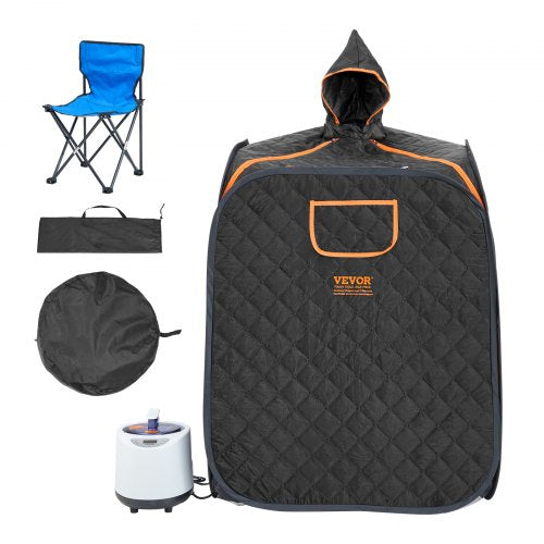 VEVOR Portable Personal Steam Sauna Spa Tent with 1000 Watt Steam Generator, with Chair & Storage Bag, Home Therapeutic Sauna Blanket for Detox Relaxa