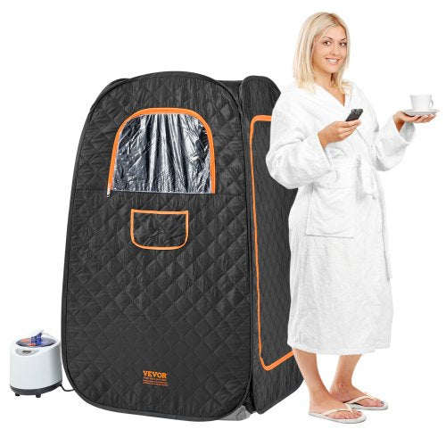 VEVOR Compact Portable Steam Sauna Tent, 1000 Watt Sauna Blanket with Chair & Storage Bag, Home Therapeutic Sauna Tent for Detox Relaxation, Time & Te