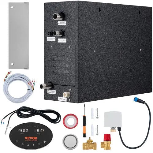 VEVOR Steam Shower Generator, 10.5 kW, Segmented Heating & Temperature Customization & 24h Timer Steam Bath Kit, Automatic Drainage Luxury Home Steam Matron Inn