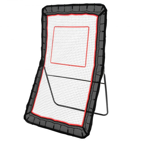 VEVOR Lacrosse Rebounder for Backyard, 4x7 Ft Volleyball Bounce Back Net, Pitchback Throwback Baseball Softball Return Training Screen, Adjustable Ang