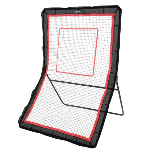 VEVOR Lacrosse Rebounder for Backyard, 5x7 Ft Volleyball Bounce Back Net, Pitchback Throwback Baseball Softball Return Training Screen, Adjustable Ang