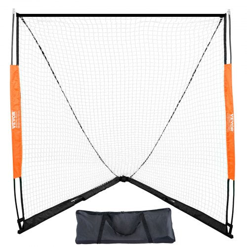 VEVOR Lacrosse Goal, 6' x 6' Lacrosse Net, Portable Lacrosse Goal with Carry Bag, Fiberglass Rod Backyard Lacrosse Training Equipment, Easy Setup Coll