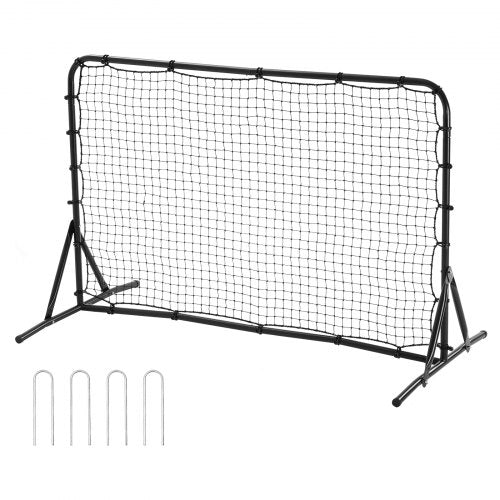 VEVOR Soccer Rebound Trainer, 6x4FT Iron Soccer Training Equipment, Sports Football Rebounder Wall, Double-Sided Rebounding Net, Easy Assembly, Perfec
