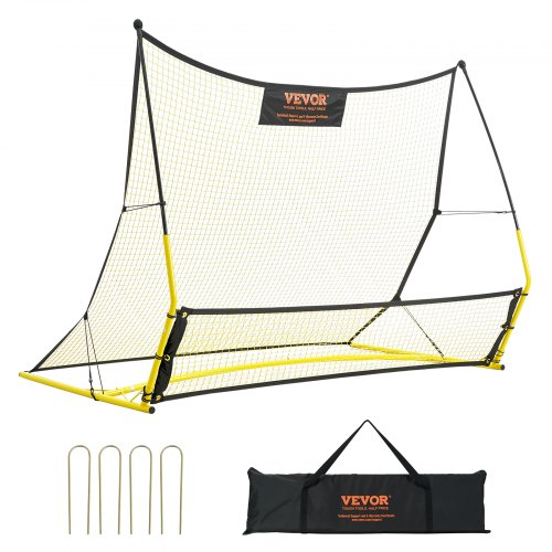 VEVOR Soccer Trainer, 2-IN-1 Portable Soccer Rebounder Net, 71"x40" Iron Soccer Practice Equipment, Sports Football Rebounder Wall with Portable Bag,