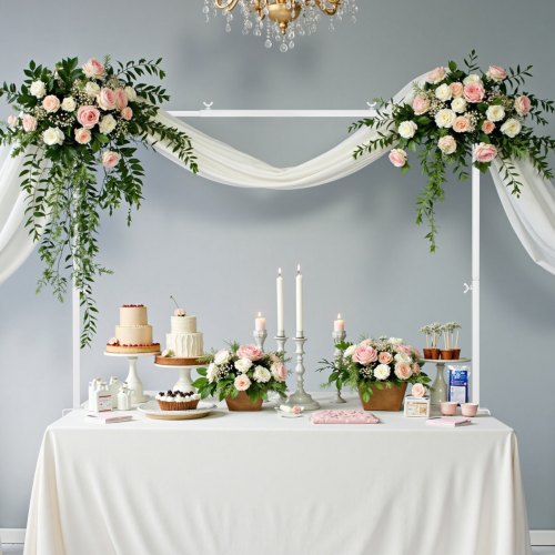 VEVOR Over The Table Rod Stand with Clamps, 13"-42'' Tall & 28"-98" Length Adjustable, Metal Table Arch Stand, Tabletop Balloon Arch Frame for Wedding