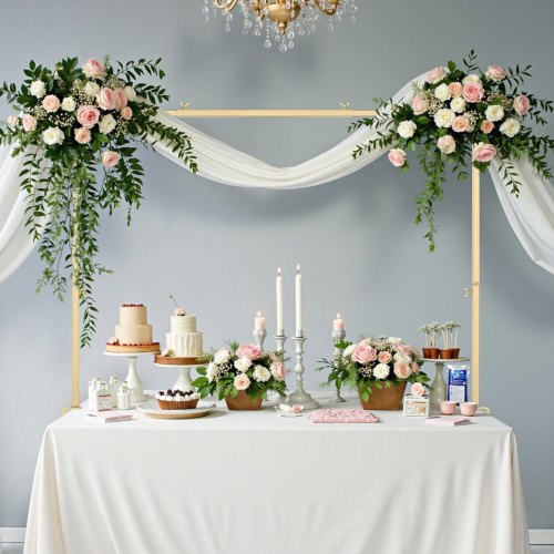 VEVOR Over The Table Rod Stand with Clamps, 13"-42" Tall & 28"-98" Length Adjustable, 2 Packs Table Arch Stand, Tabletop Balloon Arch Frame for Weddin