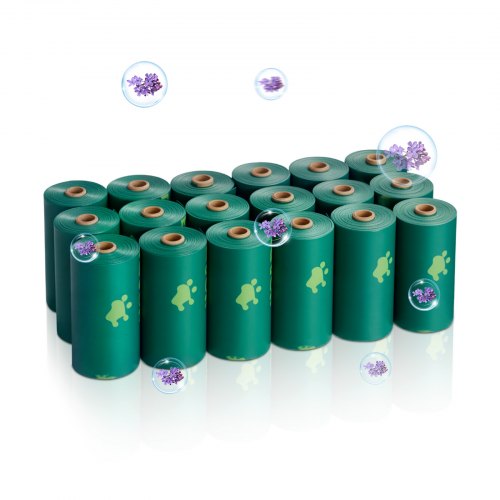 VEVOR Dog Poop Bags, 270 Counts 13 x 9 in, Sturdy & Thick Pet Waste Bags, Biodegradable HDPE Waste Bag Refill Rolls, Lavender Scented, Leak-Proof Tras