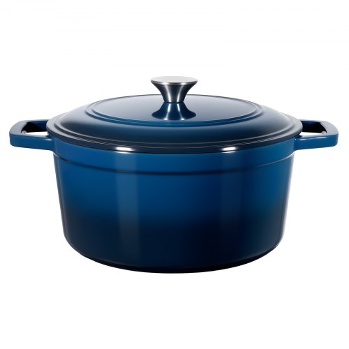 VEVOR Enameled Cast Iron Dutch Oven, 6 Quart Pot with Lid and Dual Handles, Heavy-Duty Durable Cookware Pan, Oven Induction Compatible up to 500℉, for