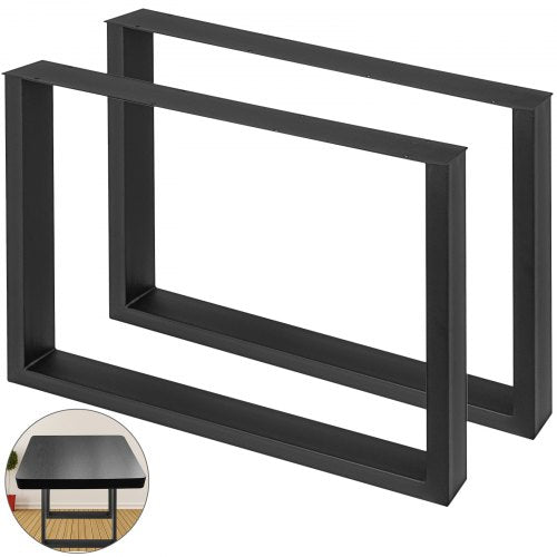 VEVOR Black Metal Table Legs Set of 2 Steel Table Legs 35x28 Inch Dining Table Legs Office Table Legs Computer Desk Legs Steel Bench Legs Country Styl