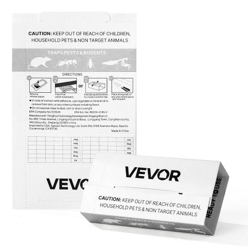 VEVOR Insect Glue Trap, 36 Pack Glue Boards, Peanut Scent, Foldable Design Sticky Pest Control Adhesive Sticky Traps Indoor for Home, Ready to Use for