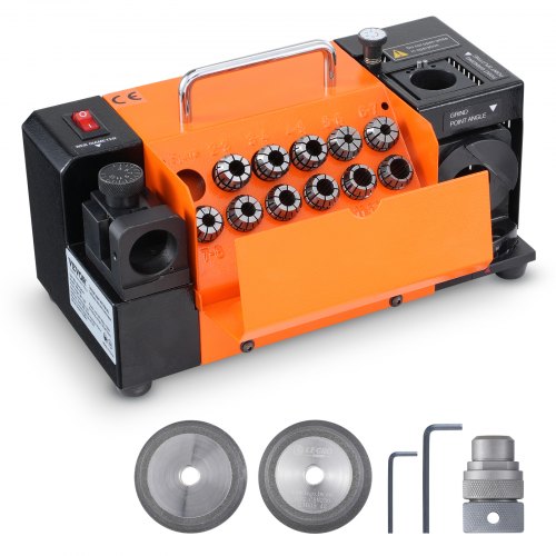 VEVOR Drill Bits Sharpener, 3-13mm Bits Grinder Sharpener, Lip Relief Angle & 95°-135° Point Angle Adjustable Drill Bit Re-Sharpener, Portable Sharpen