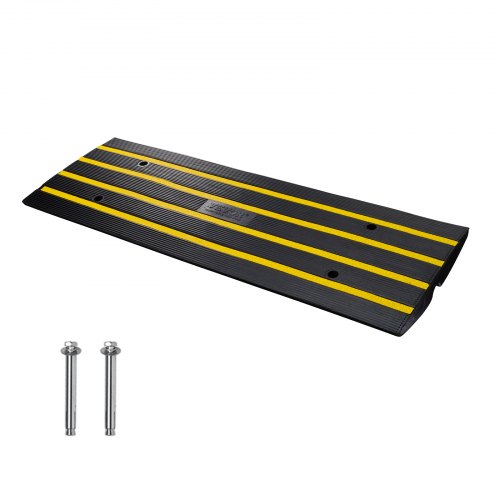VEVOR Curb Ramp, 2.6" Rise Rubber Driveway Ramps, Heavy Duty 33069 lbs Weight Capacity Threshold Ramp, Curbside Bridge Ramps for Loading Dock Garage S