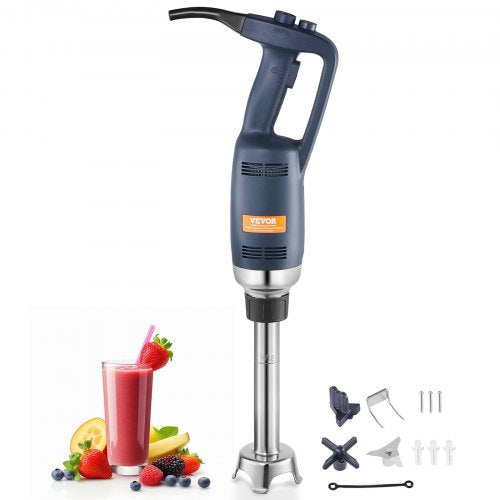 VEVOR Commercial Immersion Blender, 350W Heavy Duty Hand Mixer, 10 inch Stepless Variable Speed Mixer with Stainless Steel Blade, Multi-Purpose Portab