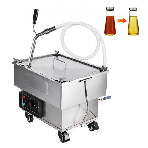 VEVOR Mobile Fryer Filter, 18L Oil Tank Capacity, Oil Filtration System with 10 L-min Oil Filtration Speed, Mobile Frying Oil Filtering System with Sw