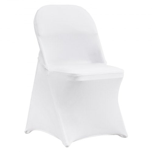 VEVOR White Stretch Spandex Chair Covers - 30 PCS, Folding Kitchen Chairs Cover, Universal Washable Slipcovers Protector, Removable Chair Seat Covers,