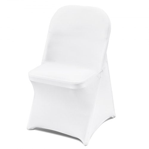 VEVOR White Stretch Spandex Chair Covers - 30 PCS, Folding Kitchen Chairs Cover, Universal Washable Slipcovers Protector, Removable Chair Seat Covers,