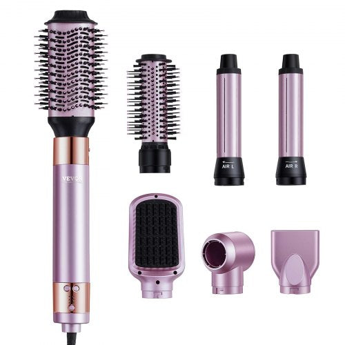 VEVOR Hair Styler and Dryer Brush, 6-in-1 Multi Air Styler, 110,000RPM High-Speed Ionic Blow Dryer Brush with Brushless Motor, 2 Auto-Wrap Curlers, 3