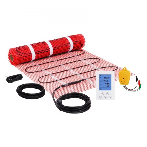 VEVOR Floor Heating Mat, 20 Sq. ft, Electric Radiant In-Floor Heated Warm System with Digital Floor Sensing Thermostat, Includes Installation Monitor,