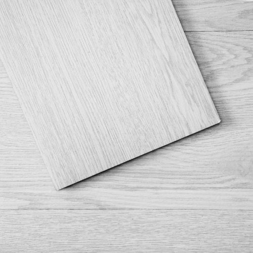 VEVOR Self Adhesive Vinyl Floor Tiles 36 x 6 inch, 36 Tiles 2.5mm Thick Peel & Stick, Light Gray Wood Grain DIY Flooring for Kitchen, Dining Room, Bed