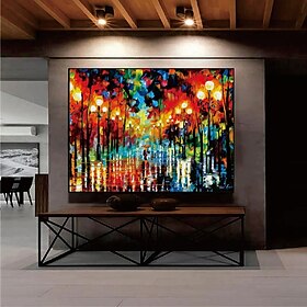arte de parede de árvore feita à mão pintura florestal colorida tela artesanal árvores coloridas pintura em tela florestal um encontro com a chuva pintura em t