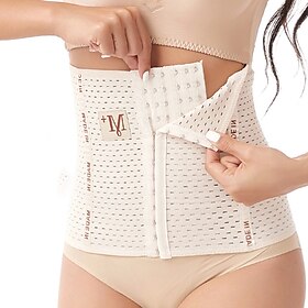 Corset Women's Waist Trainer Shapewears Office Party  Evening Running Gym Black Beige Sport Breathable Comfortable Hook  Eye Tummy Control Push Up Front Close