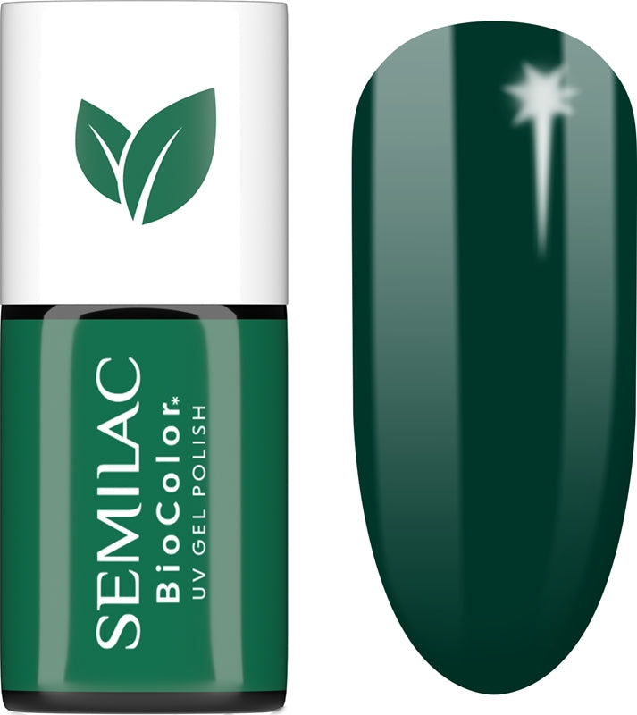 Semilac Lakier hybrydowy UV BioColor Gel Nail Polish z lampą UV-LED Kolor 731 Butelkowa zieleń 7 ml