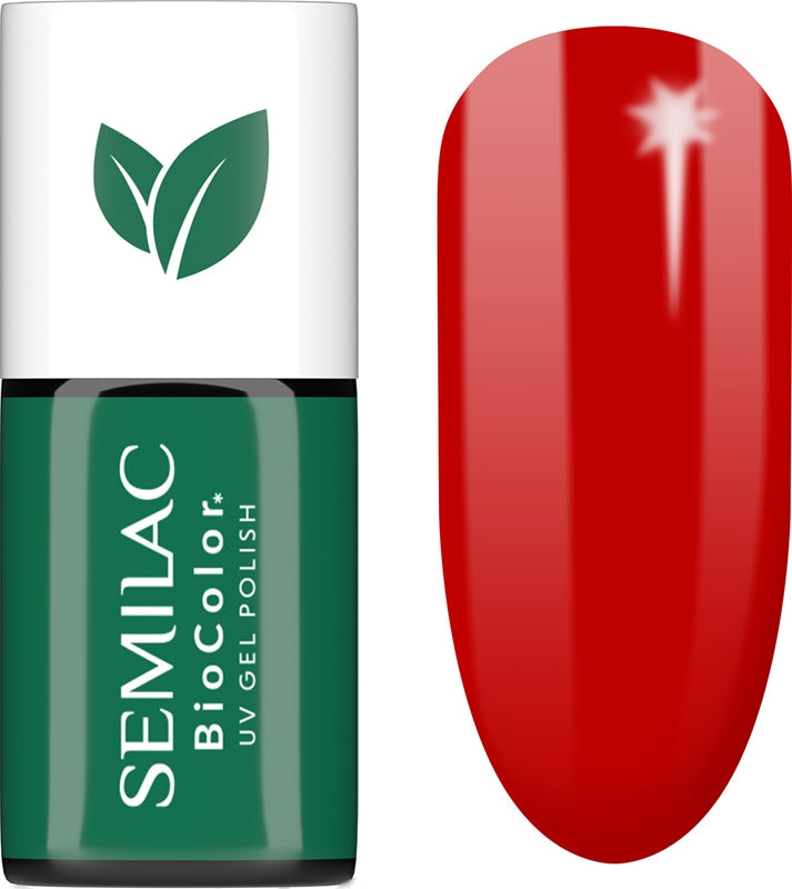Semilac Lakier hybrydowy UV BioColor Gel Nail Polish z lampą UV-LED Color 719 Red Cranberries 7 ml