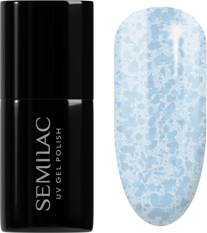 Semilac UV Hybrid Crushed_ICE Gel neglelak med UV-LED lampe farve 493 Bubble Gum 7 ml
