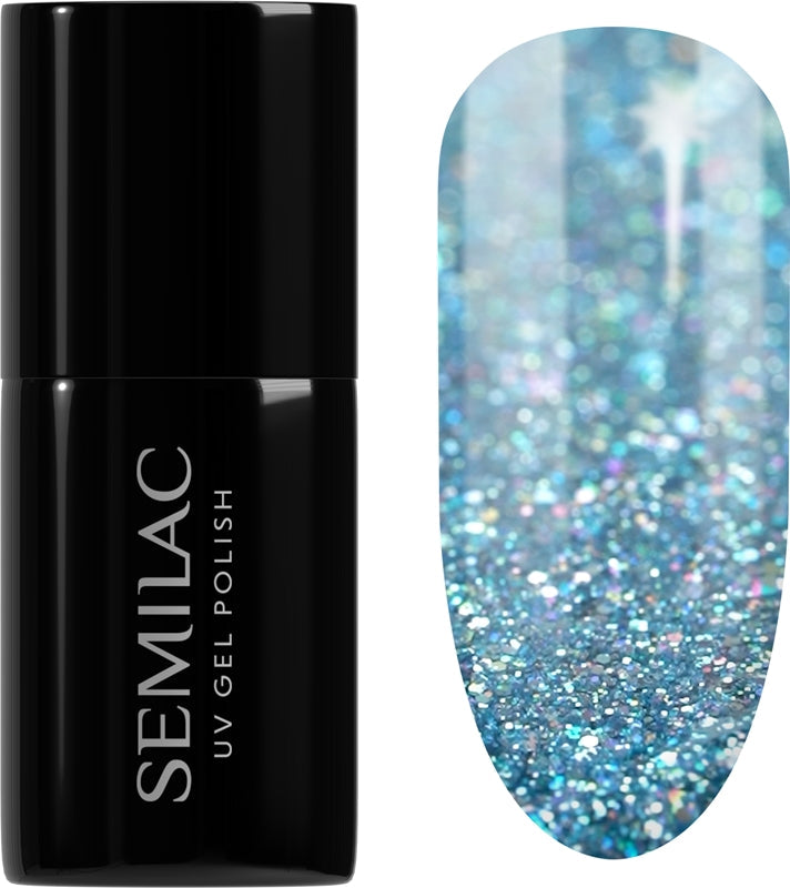 Semilac Lakier hybrydowy UV Winter Collection Gel Nail Polish z lampą UV-LED Color 610 Frosty Christmas 7 ml