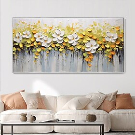 3d pintado à mão flores faca pintura de árvore artesanal abstrato colorido flor textura de tela flor pintura a óleo arte de parede plantações de primavera para