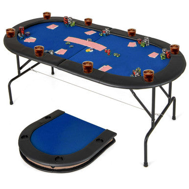 8-Player Poker Table with Cup Holders