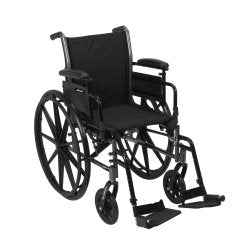 McKesson Lightweight Wheelchair, 16" Seat, Detachable Desk Arms, Swingaway Footrest, 1 Each