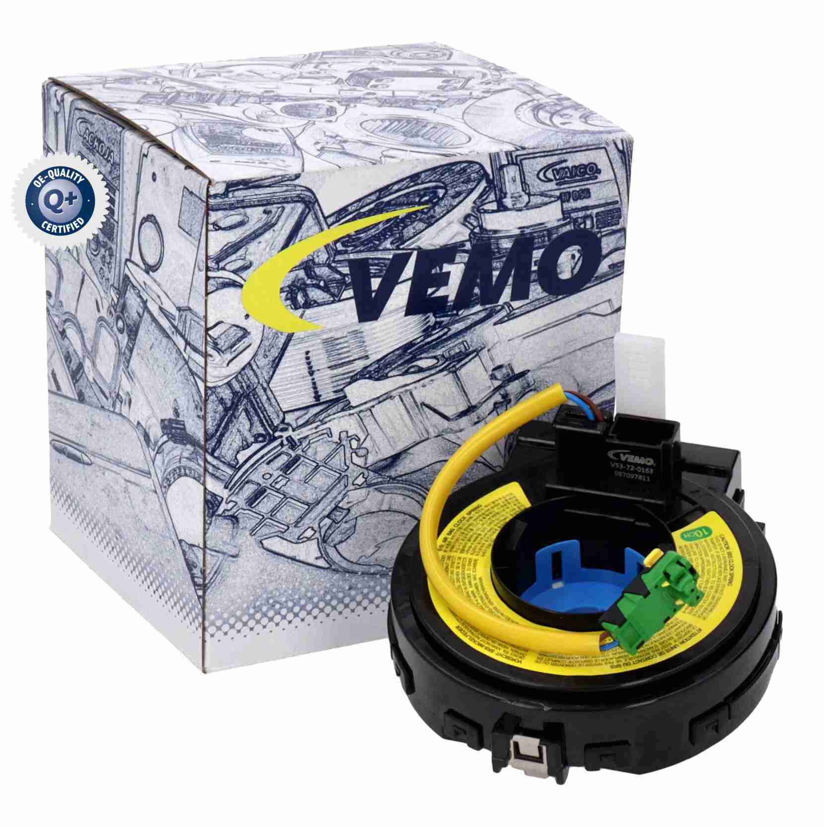 Clockspring, airbag VEMO V53-72-0163