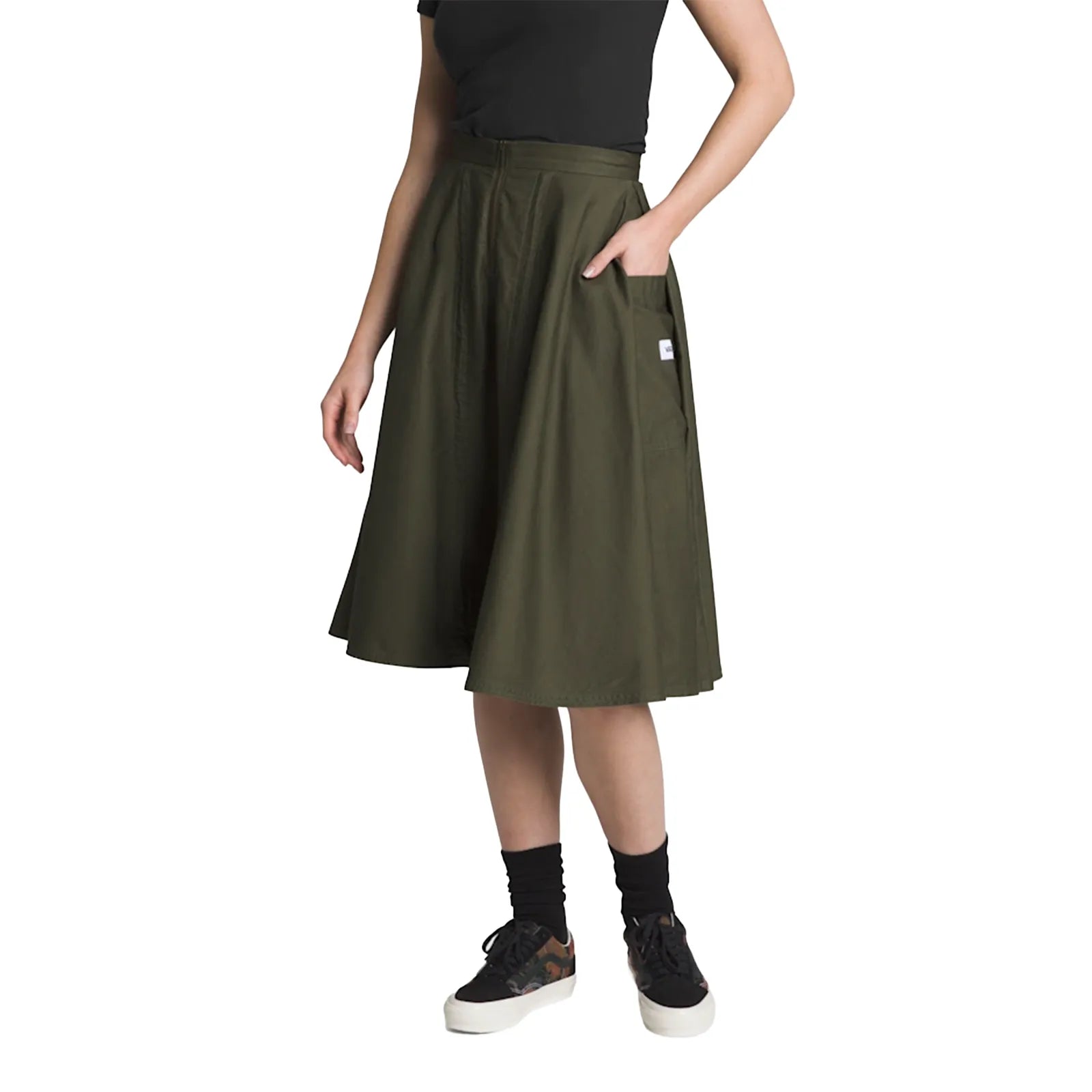 Vans Premium A-Line Ruched Skirt W "Grape Leaf Green" (VN000GZ5KCZ)