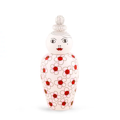 Seletti - Vase avec couvercle Canopie - Rouge - Porcelaine peinte - Designer Elena Cutolo