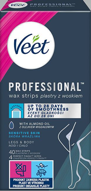 Veet Professional Hair Removal Strips for Sensitive Skin, 40 Pieces