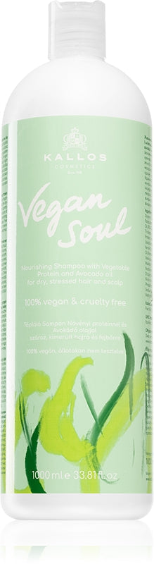 Kallos Vegan Soul Nourishing Shampoo for Dry, Tired Hair 1000ml