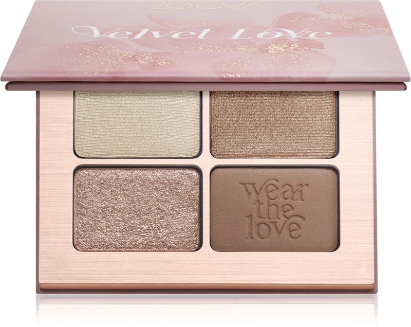 ZOEVA Velvet Love Quad Lidschattenpalette Farbe Beautiful Bright 4×1,5 g