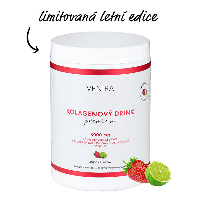 Venira Premium-Kollagengetränk für Haare, Nägel, Haut – Erdbeere & Limette, 324 g