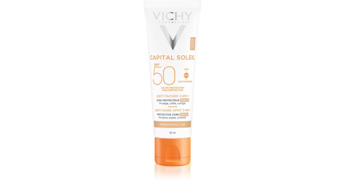 Vichy Ideal Soleil Anti-stain treatment 3v1 vysoce ochranný odstín Spf50+ 50ml